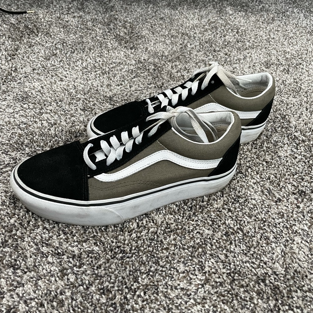 Olive Green & Black Platform Vans